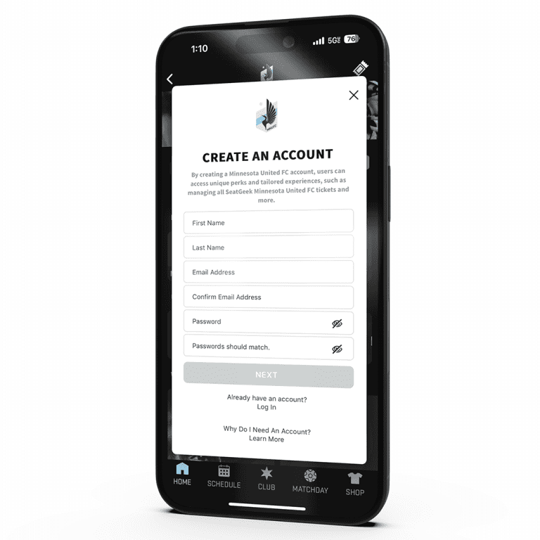 MNUFC App Sign Up