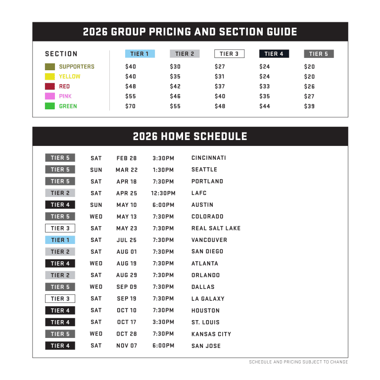 Allianz Field Group Pricing Map